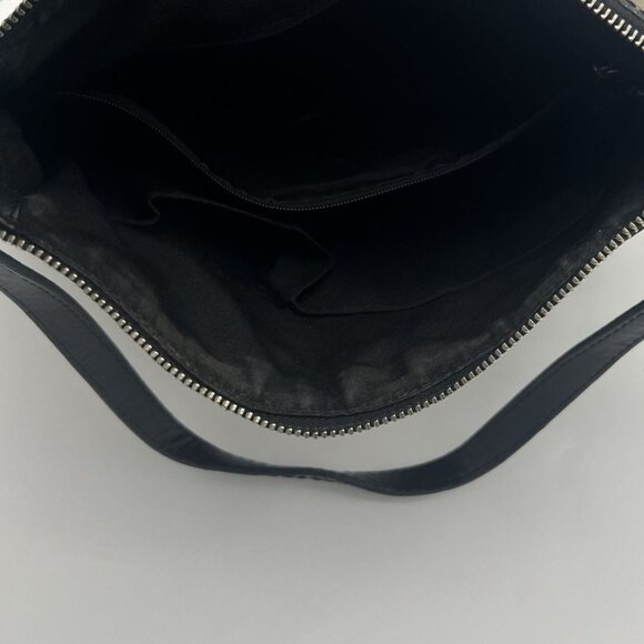 Coach Black & Tan Signature C Jacquard Fabric Shoulder Bag With Leather Trim - Picture 5 of 5